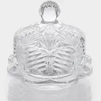Икорница с крышкой "Цветок" 9х9х8,5 см, прозрачный