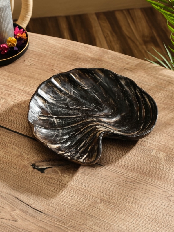 Тарелка "Ракушка" дерево Джати, 26х23х3 см, цв. тёмно-коричневый