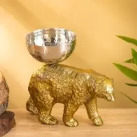 Сувенир с чашей &laquo;Медведь&raquo; 21.5&times;10&times;18.5 см, алюминий