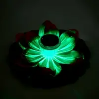 Садовый светильник для водоемов 28 х 28 х 9 см на солнечной бат-е "Лотос" красный N008