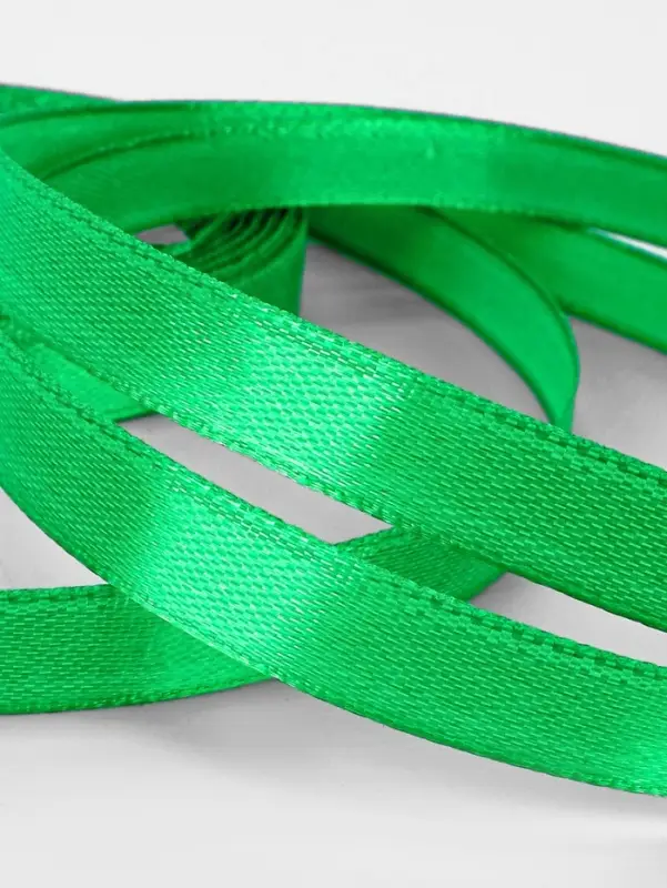 Лента атласная, 10 мм &times; 23 &plusmn; 1 м, цвет зелёный №19