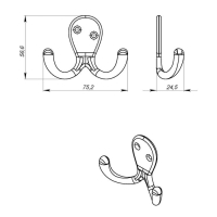 Крючок-вешалка №19, цвет хром