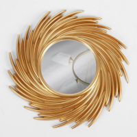 Зеркало настенное &laquo;Солнышко&raquo;, d зеркальной поверхности 11 см, цвет золотистый