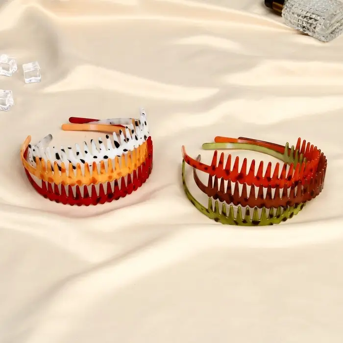 Ободок для волос &laquo;Янтарный свет&raquo;, зиг заг, 2.5 см, МИКС