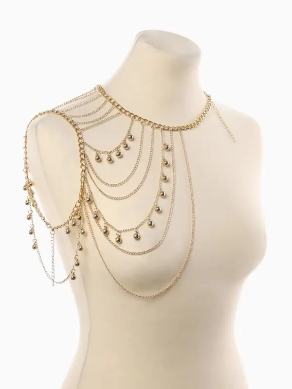 Бодичейн на тело "Аксельбант", цвет золото