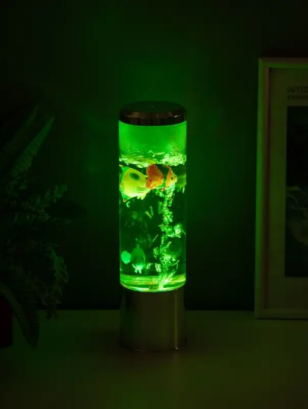 Светильник "Аквариум с рыбками" LED RGB 4,5Вт USB серебро 8,7х8,7х27 см