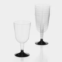 Бокал пластиковый одноразовый для вина, 200 мл, прозрачный, МИКС