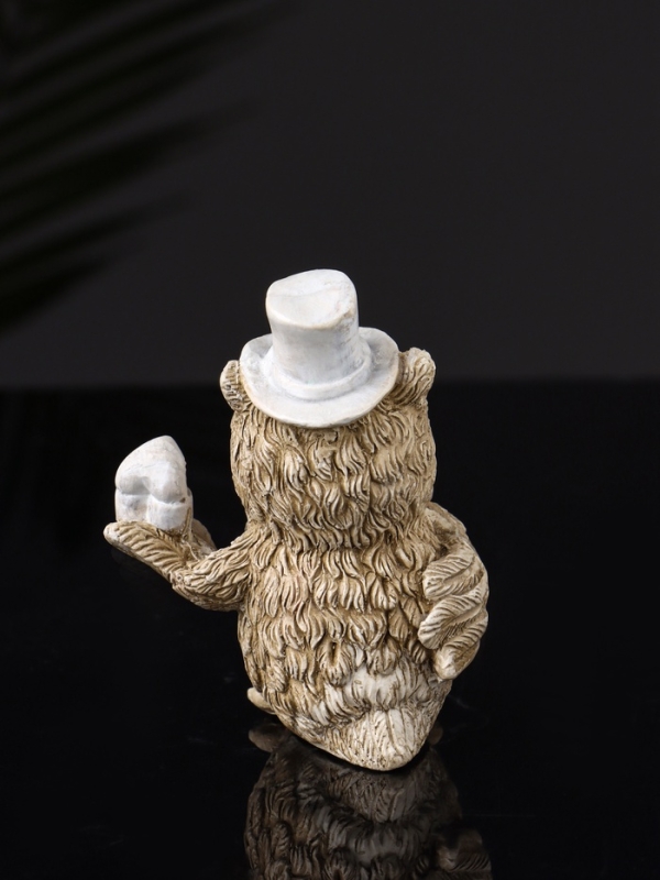 Набор фигур "4 совы на подносе" размер 20х10х10 см, бежевый