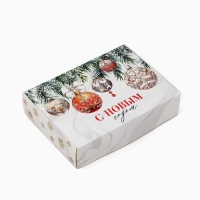 Коробка подарочная новогодняя складная &laquo;Роскошные шары&raquo;, 21 х 15 х 5 см, Новый год