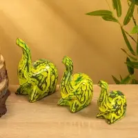 Набор сувенирный &laquo;Слоники&raquo;, h=17 см, h=15 см, h=12 см, дерево