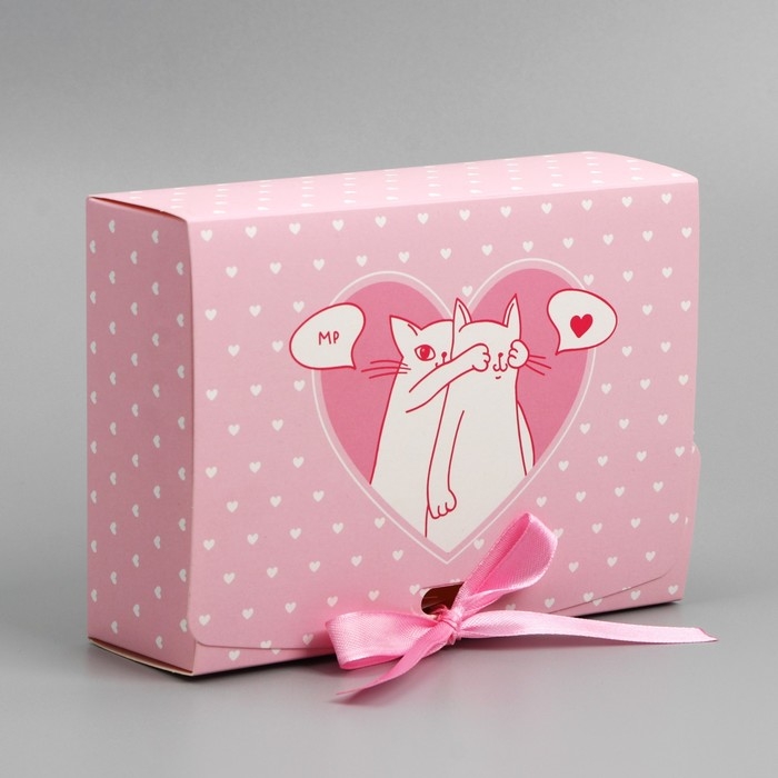 Коробка подарочная складная, упаковка, &laquo;Счастье рядом&raquo;, 16.5 х 12.5 х 5 см, БЕЗ ЛЕНТЫ