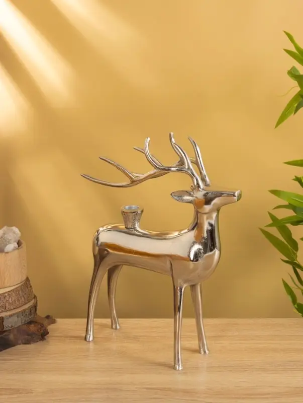 Подсвечник "Олень" 26,5х8,5х34,5 см, алюминий