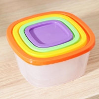 Набор пищевых контейнеров &laquo;BioFresh&raquo;, 4 шт: 0,23 л, 0,5 л, 0,9 л, 1,55 л, прозрачные, крышки микс