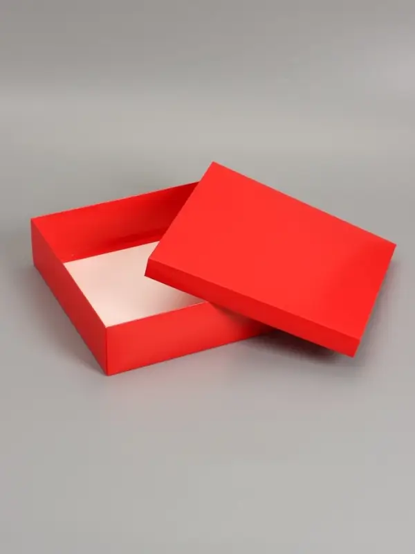 Коробка складная, крышка-дно, красная, 30 х 30 х 8 см