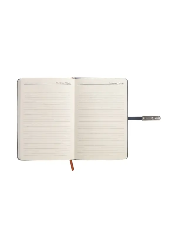 Ежедневник недатированный формат А5, с хлястиком, 112л, линия, пвх, Узор Синий