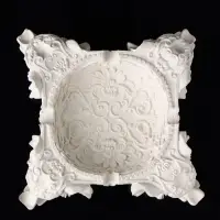 Подставка для мелочей "На четырех слонах резная", 4х12х12 см, натуральный, гипс