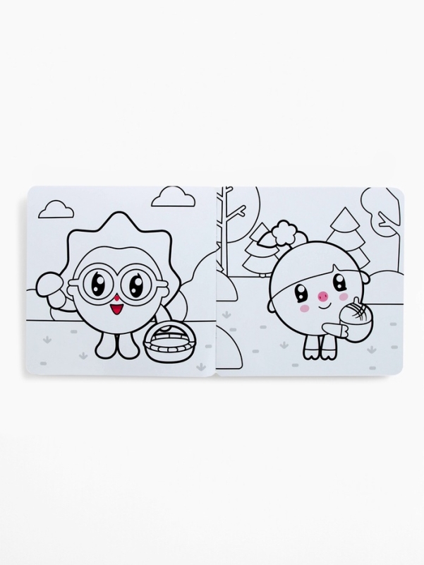 Многоразовая раскраска "Весёлый день", 12 стр., 16х16 см, Малышарики