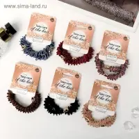 Резинка для волос "Лютик" (набор 2 шт) атласный виток, 6 см, микс