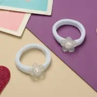 Резинка для волос "Фея" (набор 2 шт) цветочек, 4 см, белый