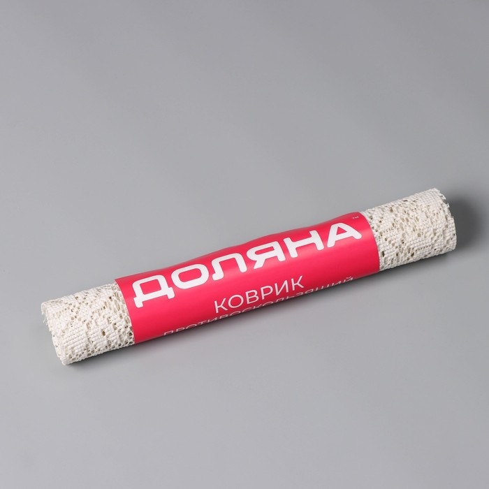 Коврик противоскользящий Доляна &laquo;Цветы&raquo;, 30&times;100 см, цвет белый