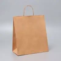 Пакет крафт без печати, крученая ручка, 28&times;15&times;32 см