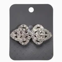 Зажим для кардигана "Ажур", шип, цвет белый в серебре