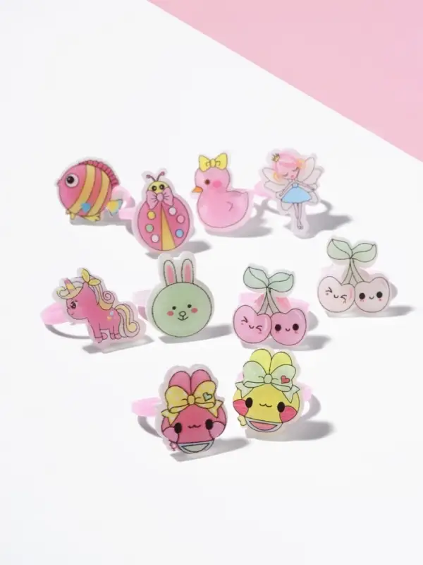 Кольцо детское Выбражулька &laquo;Зверюшки&raquo;, форма МИКС, безразмерное, цвет МИКС