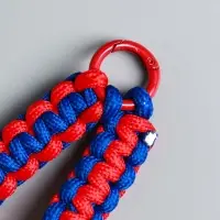 Брелок на карабине "Паракорд" шнур 0,5 см красно-синий 14,5х1,8х0,8 см