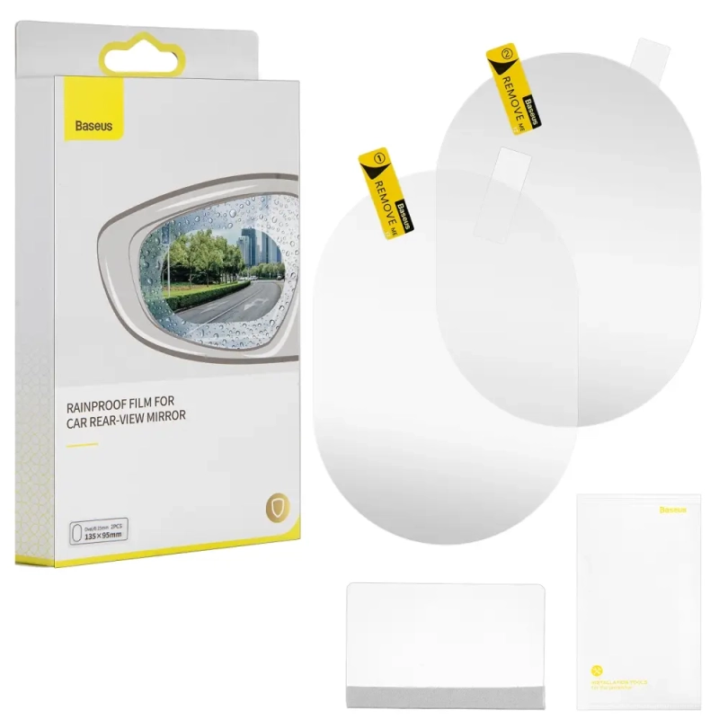 Пленка непромокаемая для зеркала заднего вида BASEUS Rainproof 135*95mm, прозрачный, 2шт