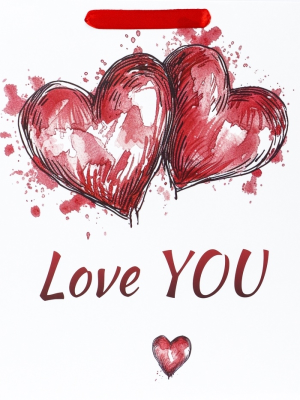 Пакет подарочный ламинированный вертикальный &laquo;Любовь&raquo;, M 26 &times; 32 &times; 12 см