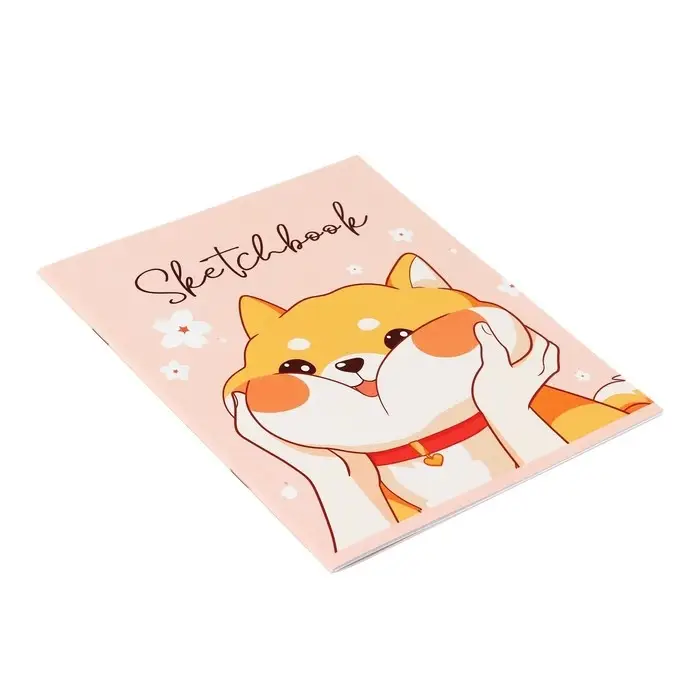 Тетрадь для скетчей А5, 16 листов &laquo;Корги&raquo;, обложка мелованный картон, блок 100 г/м&sup2;