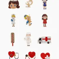 Брошь &laquo;Медицина&raquo;, форма МИКС, цвет золото (неделимая фасовка 12 шт., цена за шт.)