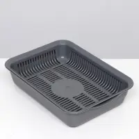 Туалет с сеткой, 35,5х26х7 см, серый