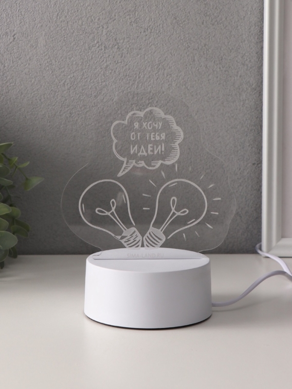 Светильник "Я хочу от тебя идей!" LED RGB от сети RISALUX 9,5х13,5х14,6 см