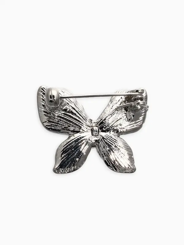 Брошь &laquo;Бабочка&raquo;, перламутровая, белая в серебре