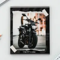 Тетрадь в клетку, 48 л., А5, на скрепке, блок №2 &laquo;Мотоцикл&raquo; МИКС