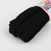 Резинка вязаная, 10 мм, 10 &plusmn; 0,5 м, цвет чёрный