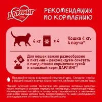 Влажный корм DARLING для кошек, говядина в подливе, 75 г