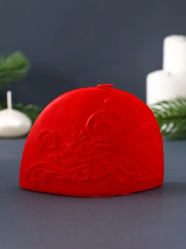 Свеча фигурная "Барельеф с лошадкой" 10,5х4,5х8 см, цв. красный