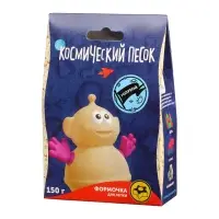 Игрушки в наборе ТМ "Космический песок" голубой + формочка 150 г. Пакет.