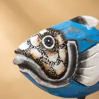 Сувенир "Рыба" дерево 25х7х18 см, цв. бирюзовый