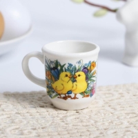 Кружечка для святой воды &laquo;Цыплята в цветах&raquo; на пасху, 5,5 х 4 х 3 см