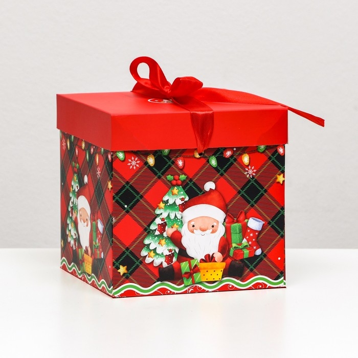 Новый год. Коробка Самосборная &laquo;Дедушка мороз&raquo; 15 х 15 х 15 см