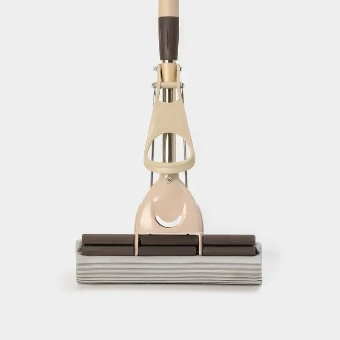 Швабра для мытья пола PVA с двойным роликовым отжимом Доляна, стальной телескоп черенок 28&times;6&times;106(130) см