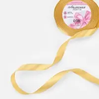 Лента атласная, 12 мм, 23&plusmn;1 м, золотисто-бежевая №186