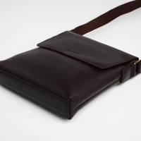 Сумка мужская через плечо TEXTURA, наружный карман, цвет коричневый