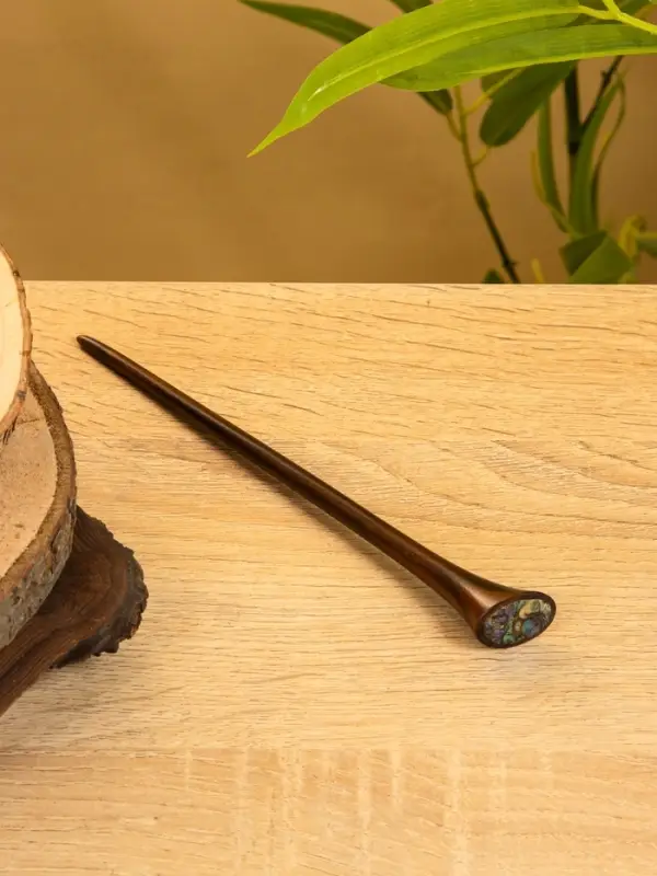 Заколка для волос, дерево Соно, ракушка, 20 см, цв. чёрный