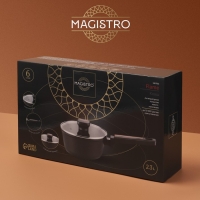 Ковш Magistro Flame, 2,3 л, d=20 см, h=8,8 см, с крышкой, антипригарное покрытие, индукция
