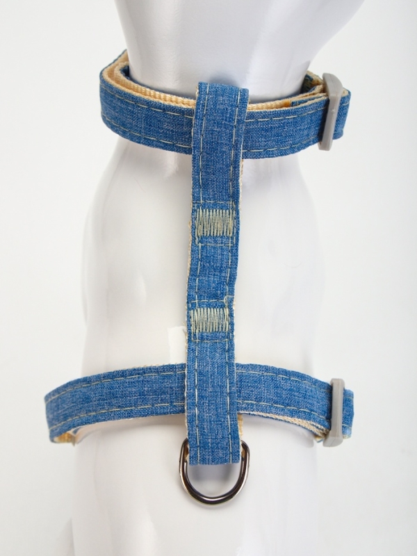 Комплект амуниции "Жаккард", поводок 120 х 1,5 см, синий