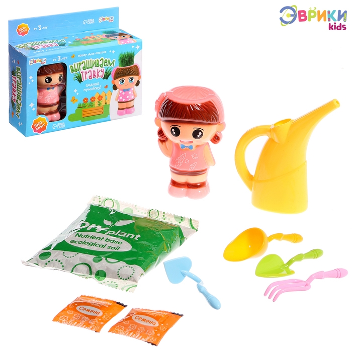 Набор для опытов &laquo;Весёлые прически, выращиваем травку&raquo;, девочка